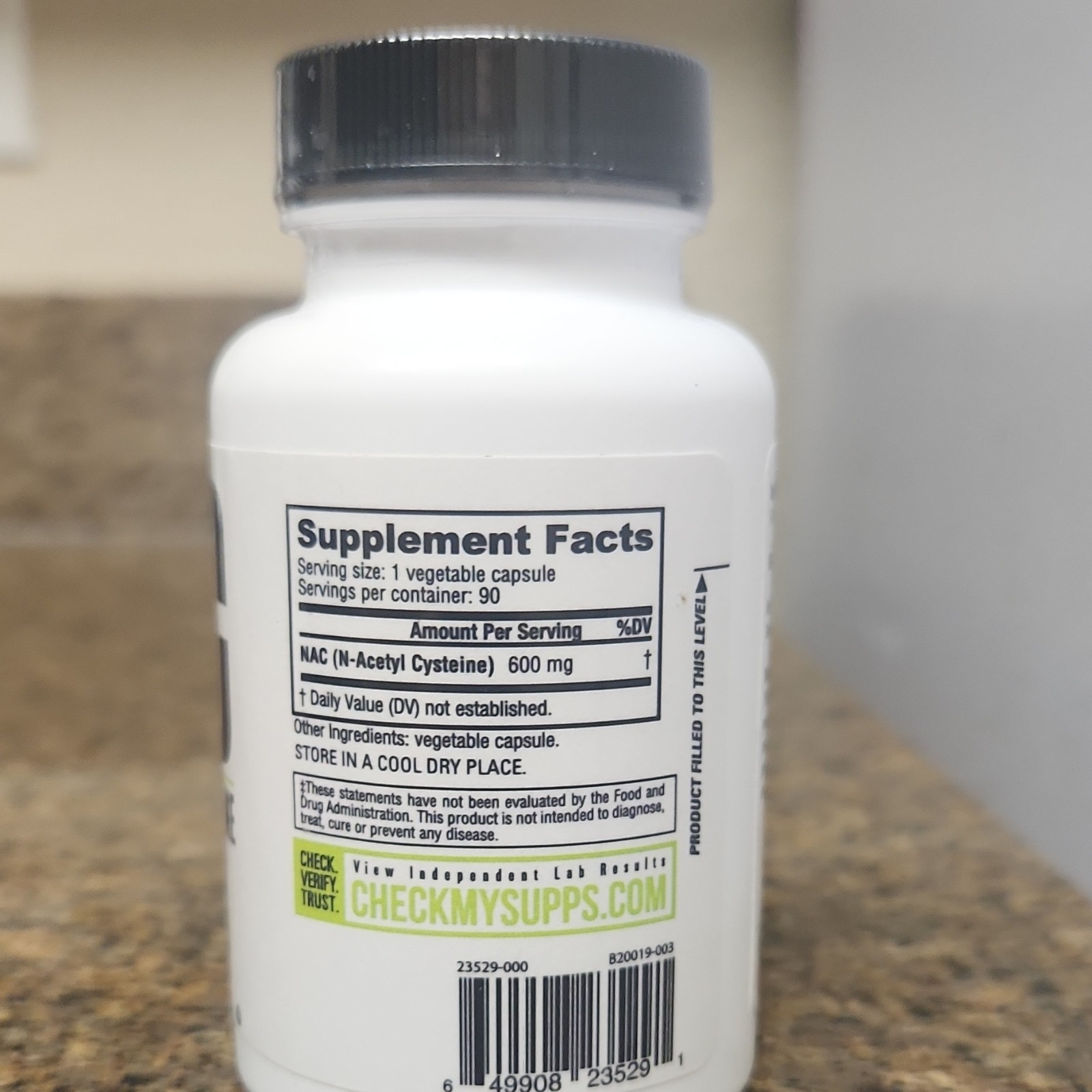 NutraBio NAC N-Acetyl Cysteine Amino Acid Supplement 600mg 90 Capsules