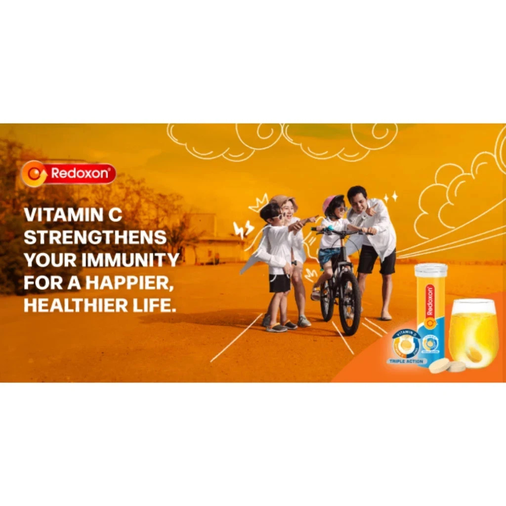 Redoxon Triple Action Effervescent Vitamin C D3 Zinc Orange Tablets 45s