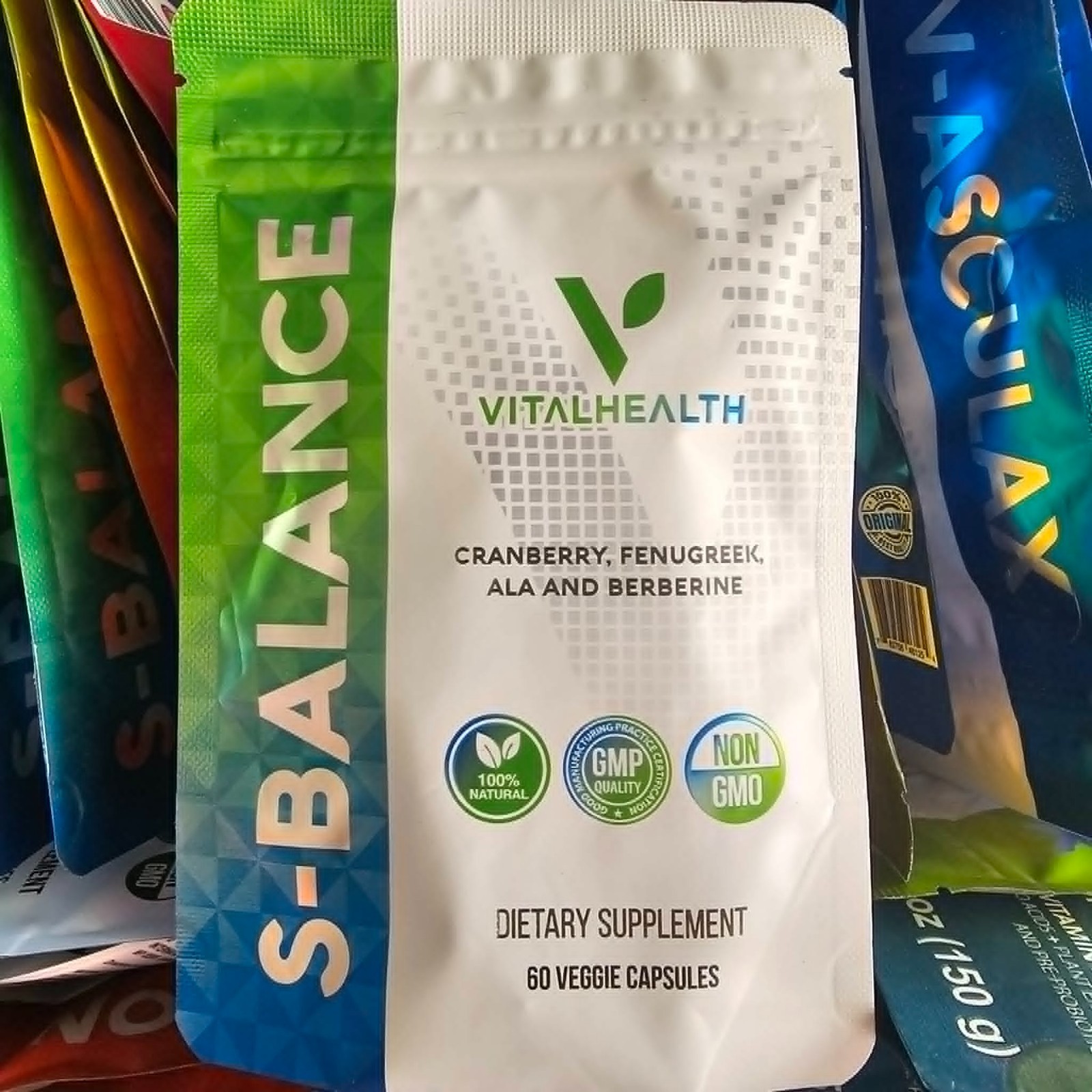 Vital Health S Balance 60 Veggie Caps. Blood Sugar Support. Berberine Cranberry