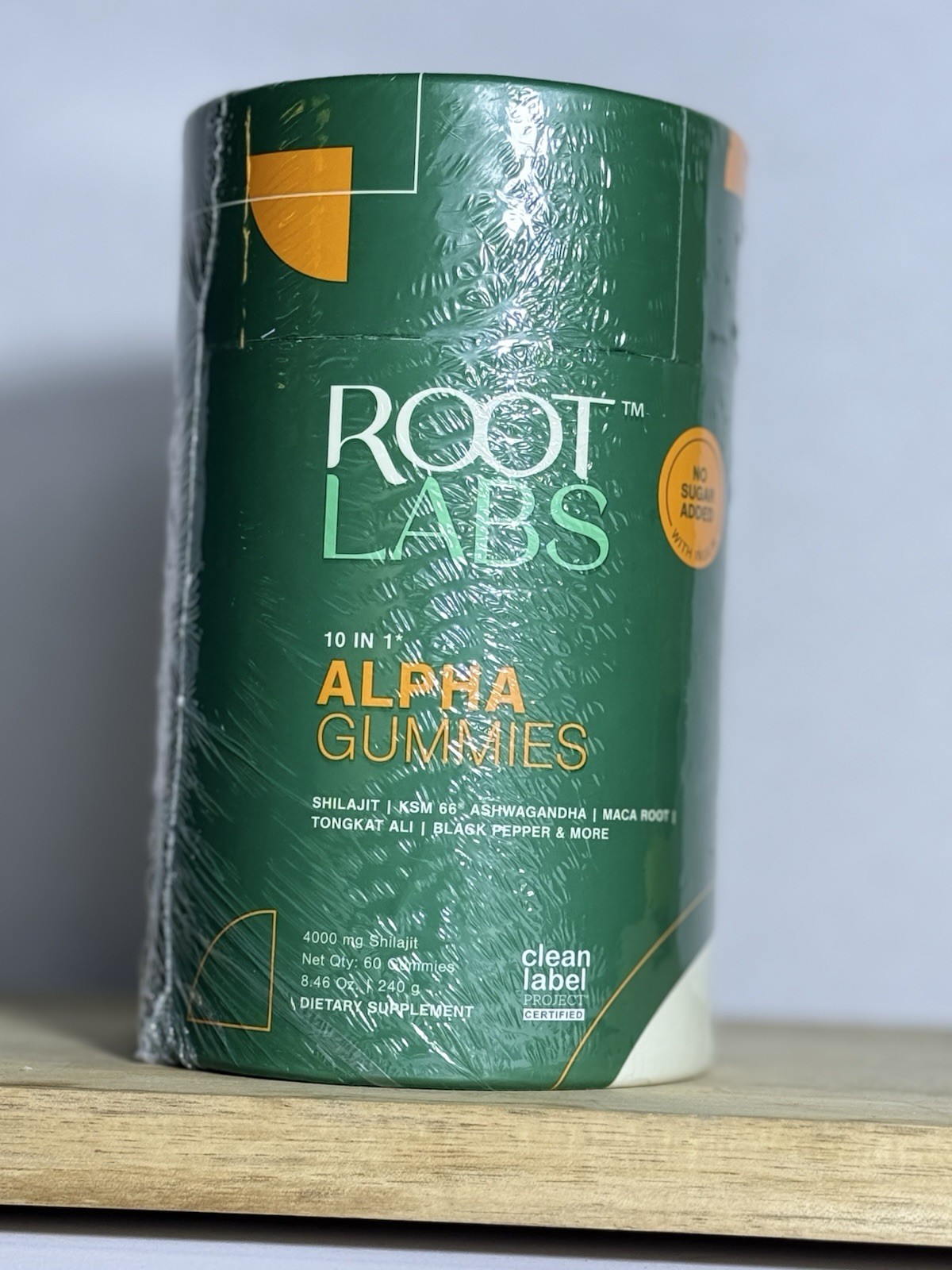 Root Labs Alpha Gummies Shilajt Ashwagana Maca Tong Kat Ali Vegan Non-GMO 60