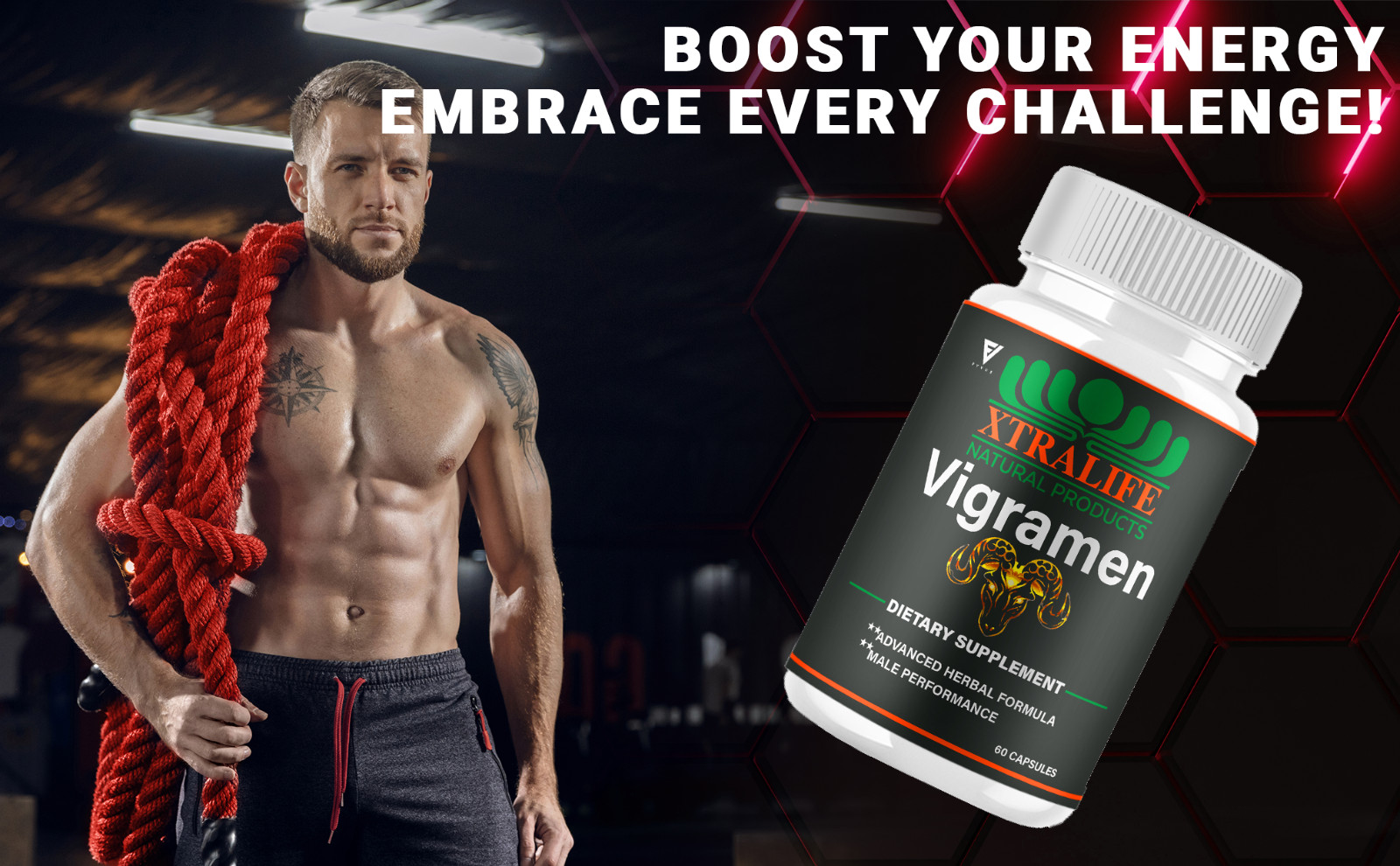 Vigramen Pills Vigra Men Maximum Performance Supplement (60 Capsules)