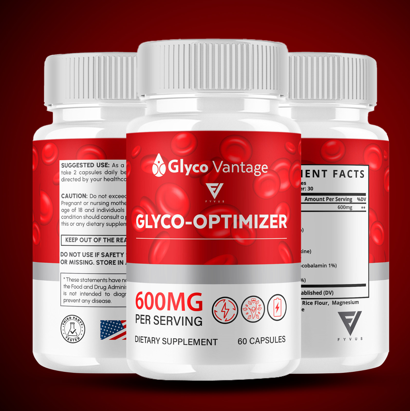 (3 Pack) Glyco Vantage Capsules, Glyco Vantage Glycogen Support (180 Capusles)