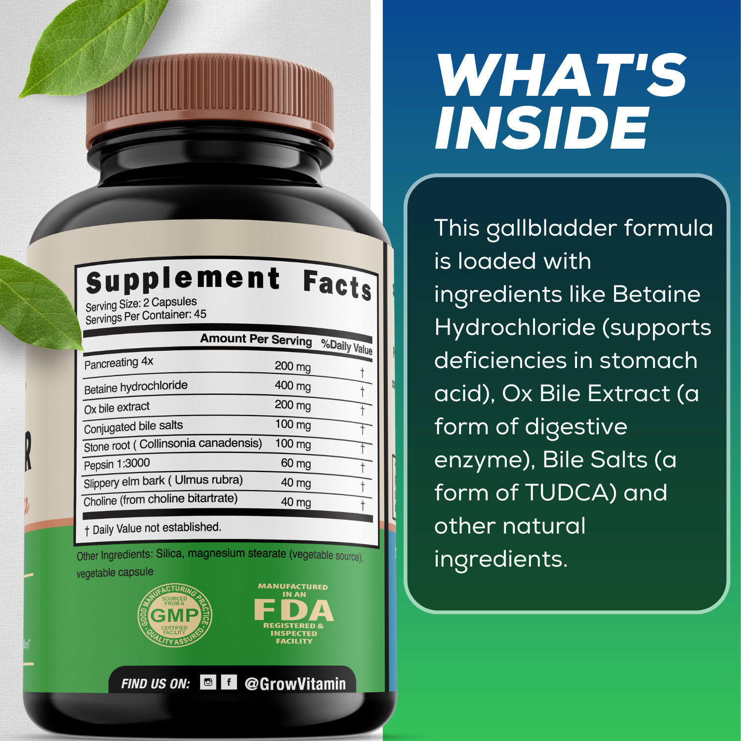 Original Gallbladder Formula, Enzymes to Reduce Bloating, Indigestion & Abdomina