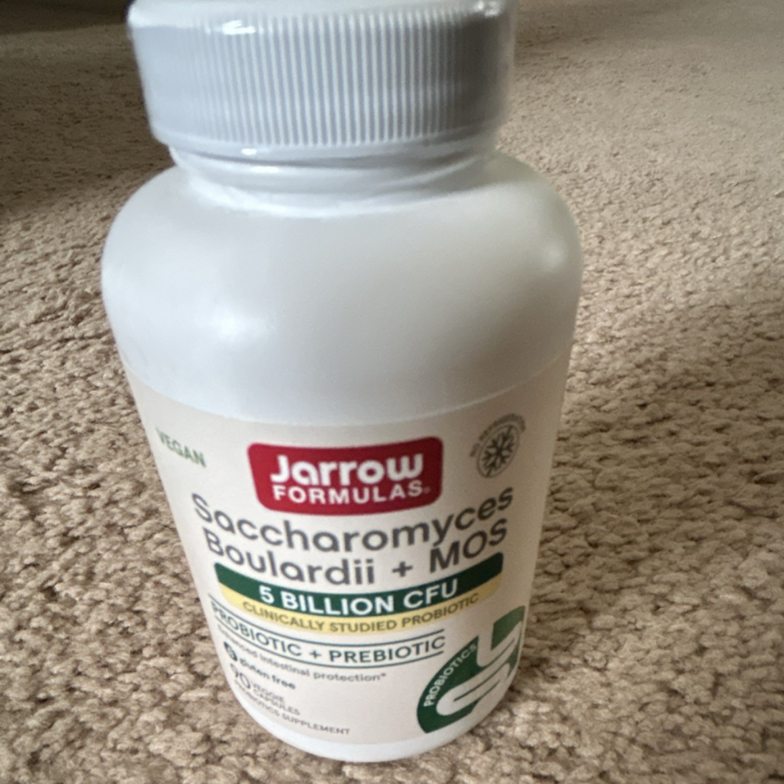 Jarrow Formulas Saccharomyces Boulardii + MOS Probiotic Vegan 5B CFU 30 Capsules