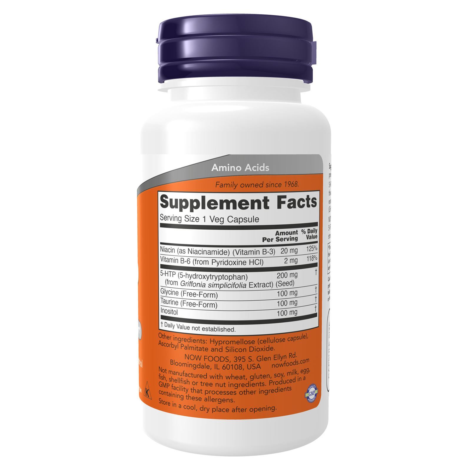 NOW FOODS 5-HTP Double Strength 200 mg 60 Veg Capsules