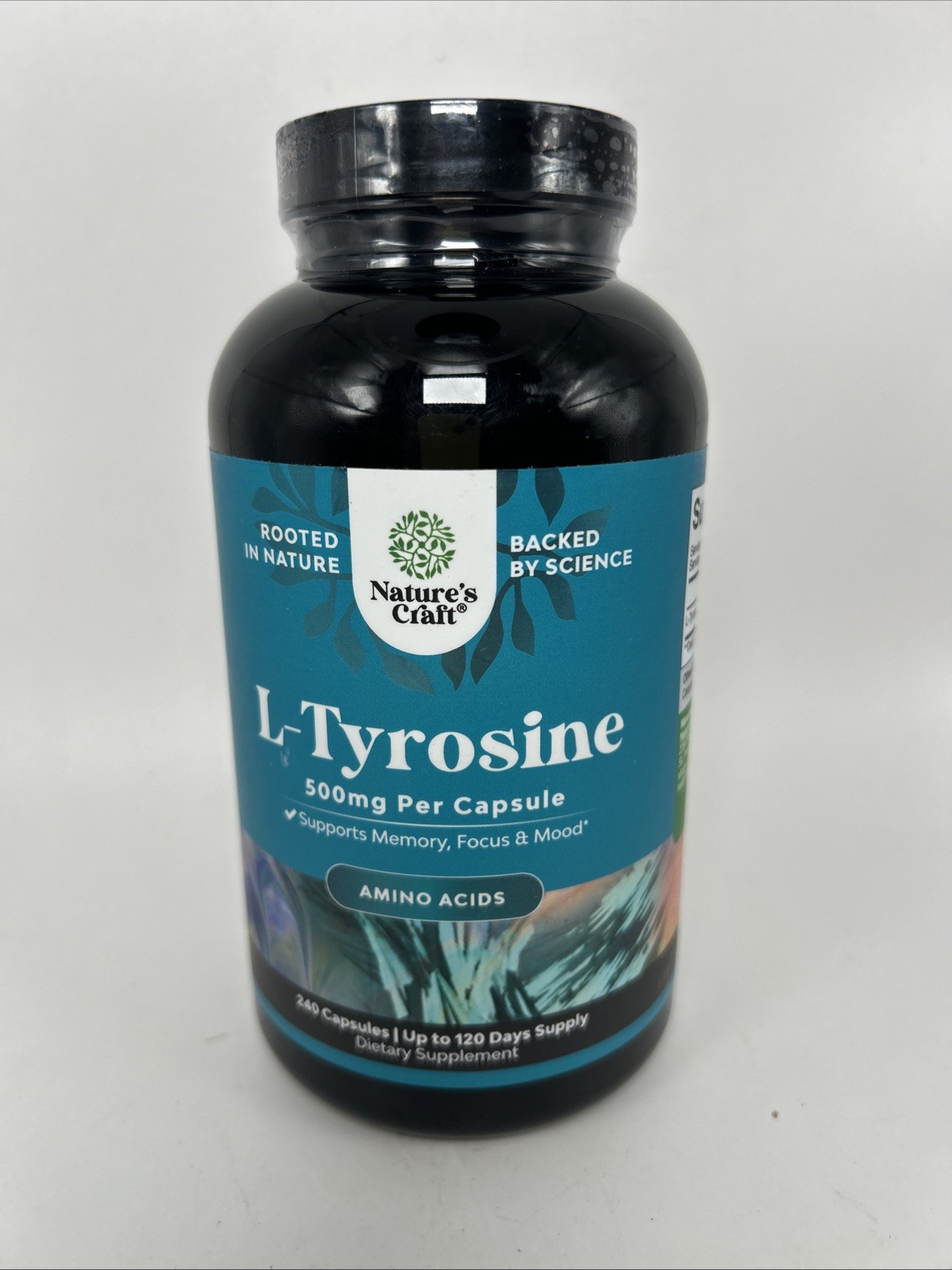 Free Form L Tyrosine 1000mg Per Serving – High Strength Amino Acid 240ct