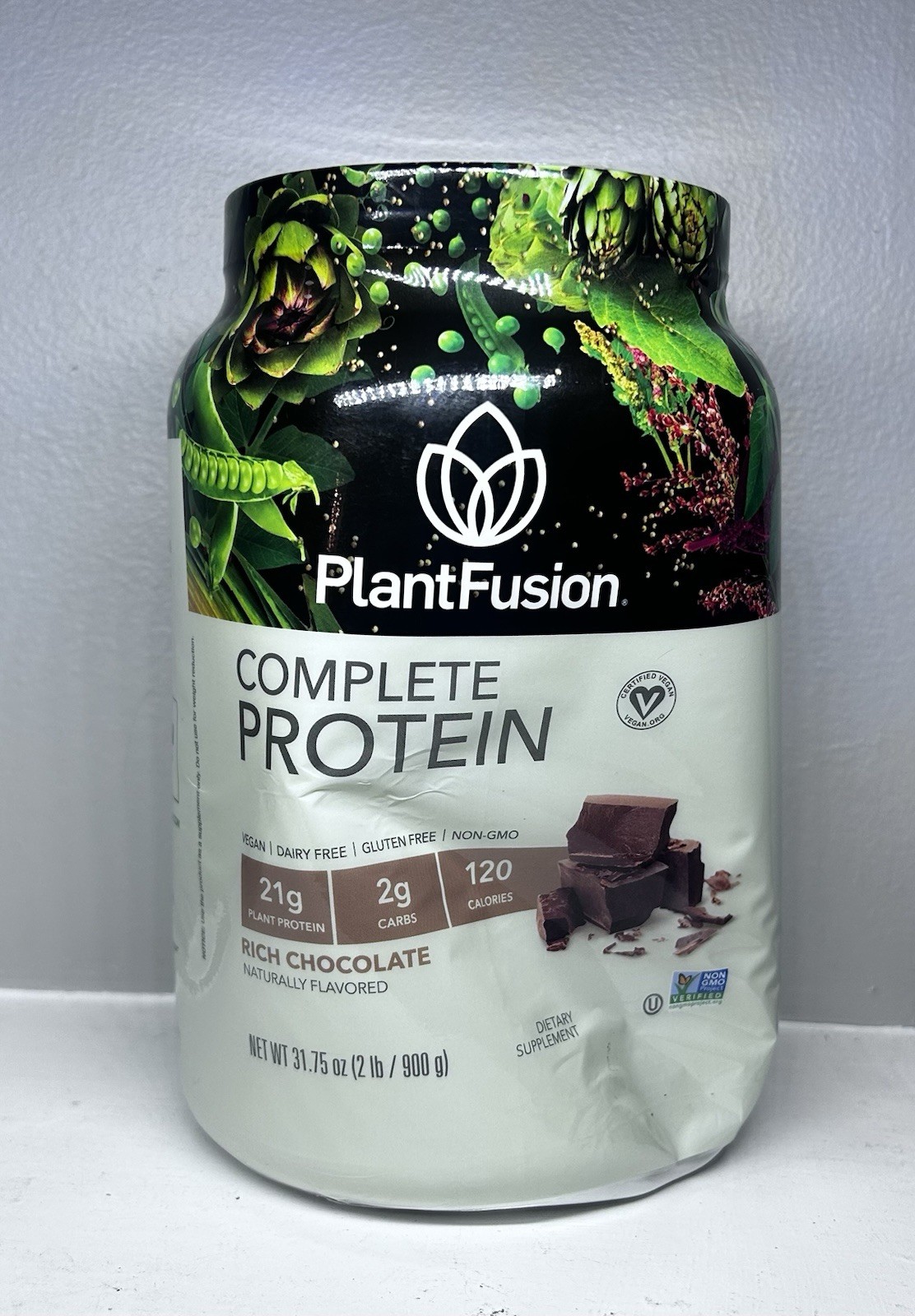 PlantFusion, Complete Protein, Rich Chocolate, 2 lb (900 g)- DENTED- Exp 04/2028