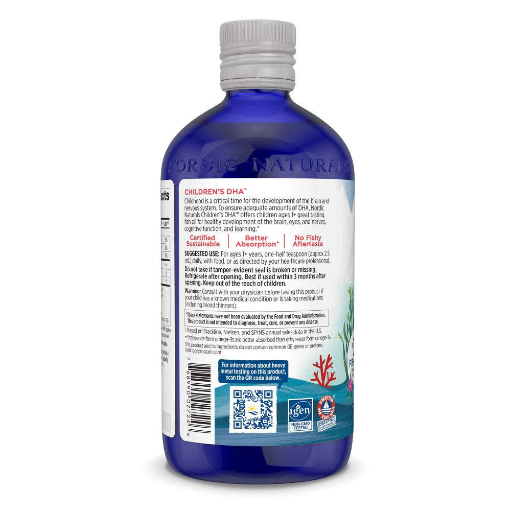 Nordic Naturals Children’s DHA Liquid – Strawberry Flavored Kids Fish Oil, 16 Oz