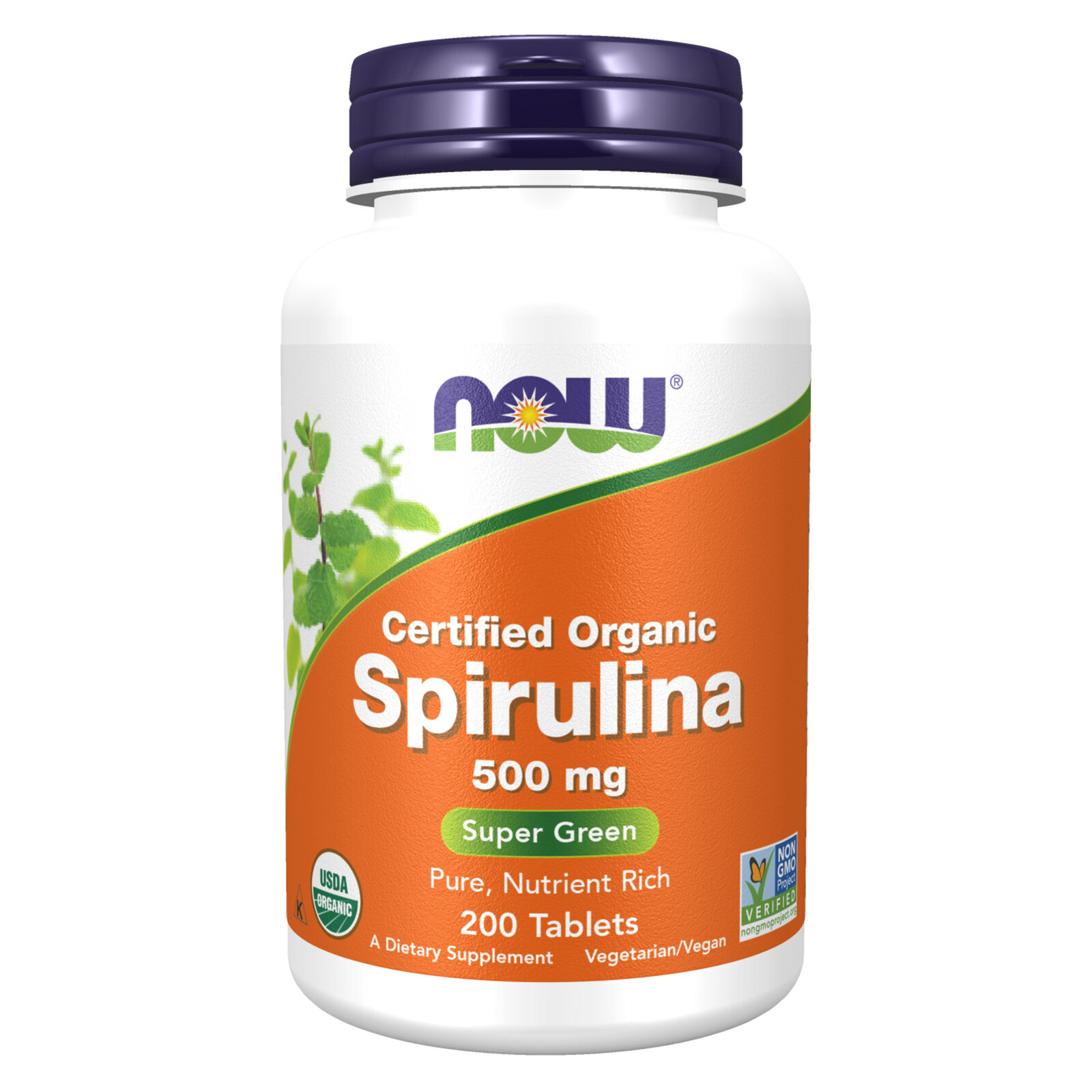 NOW FOODS Spirulina 500 mg Organic 200 Tablets