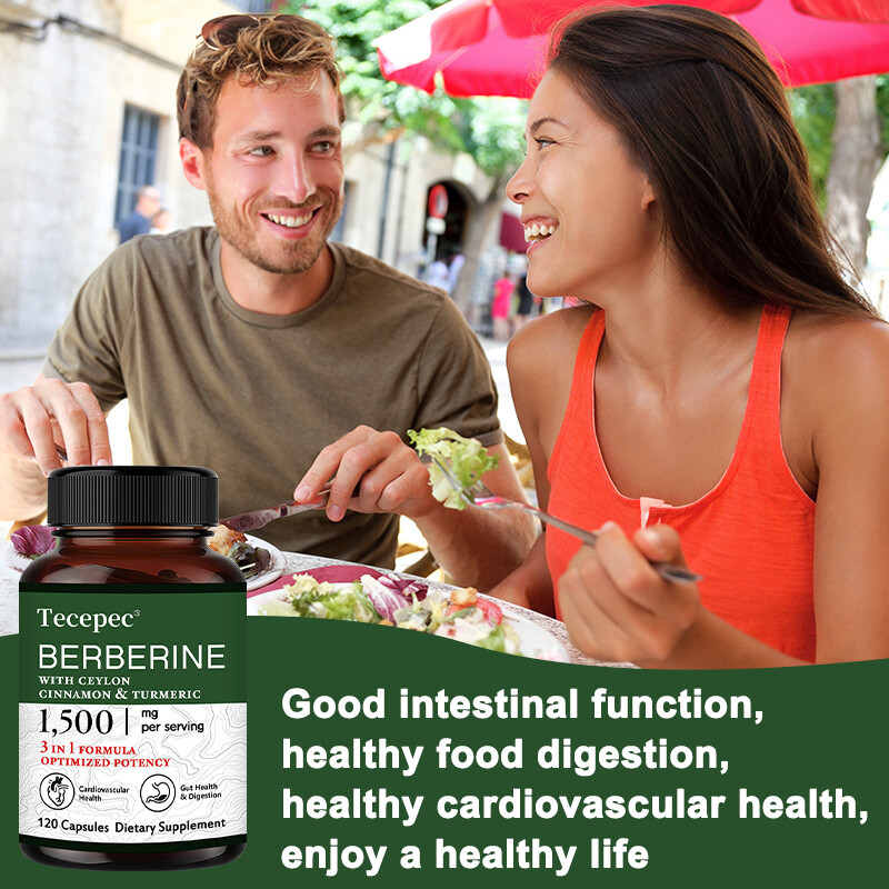 Berberine with Ceylon Cinnamon 1500mg Capsules Heart Health & Digestive Support