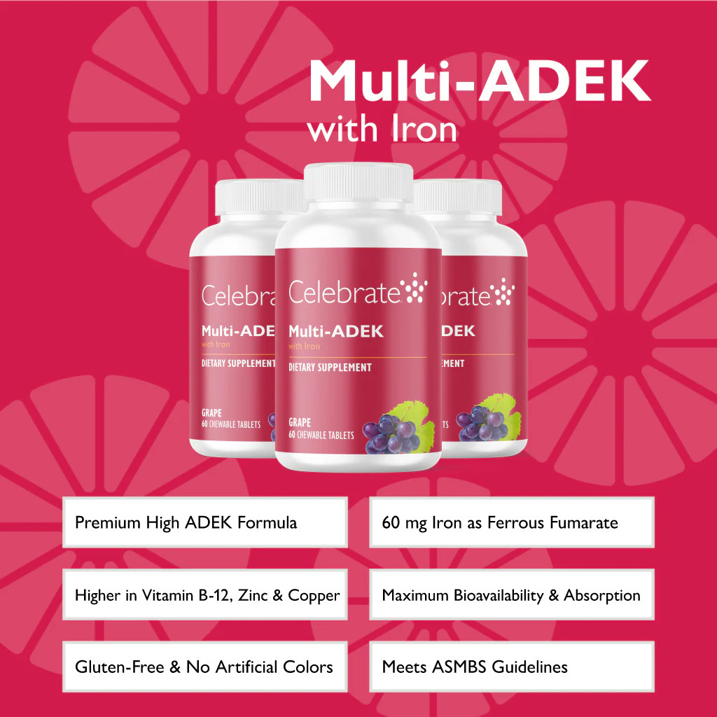 Celebrate Vitamins – Multi-ADEK Chewable Multivitamin with Iron, Grape