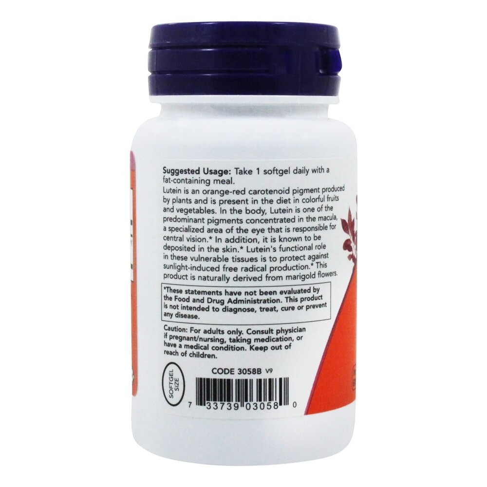 NOW Foods Lutein 10 mg., 60 Softgels