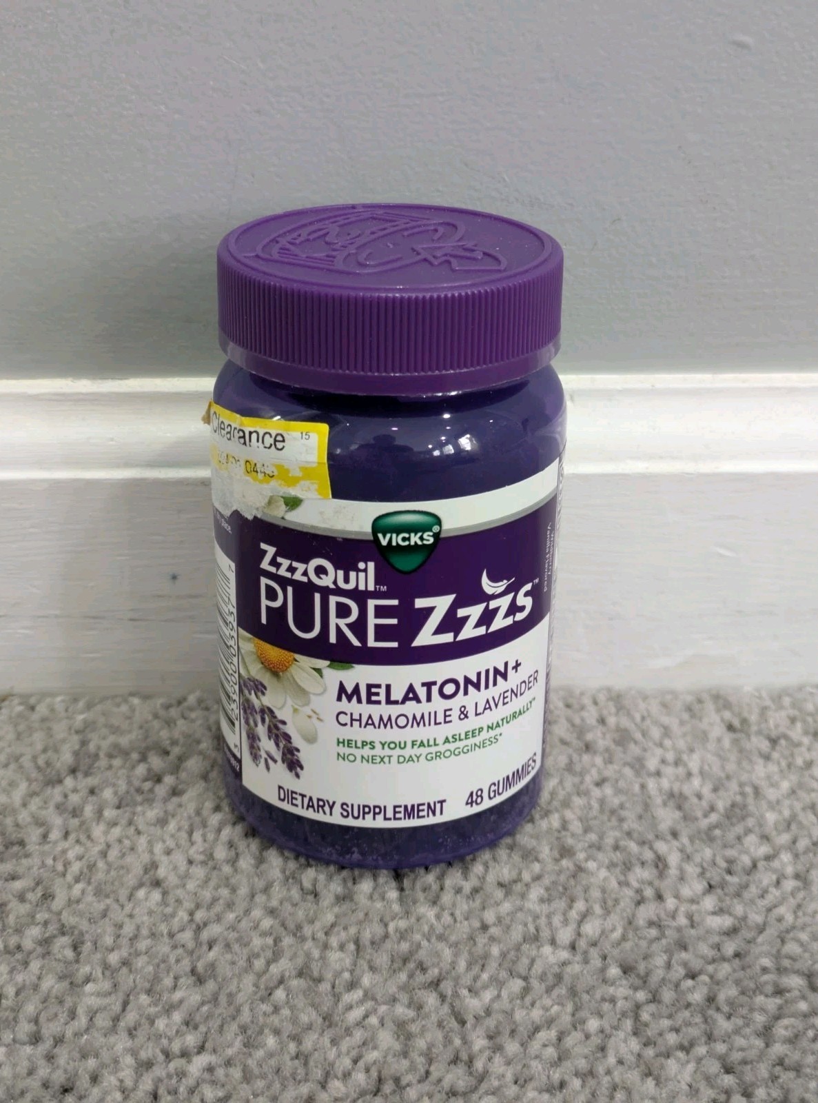 NEW Vicks PURE Zzzs Melatonin Lavender Sleep Aid Gummies 48 Count Exp 06/2027