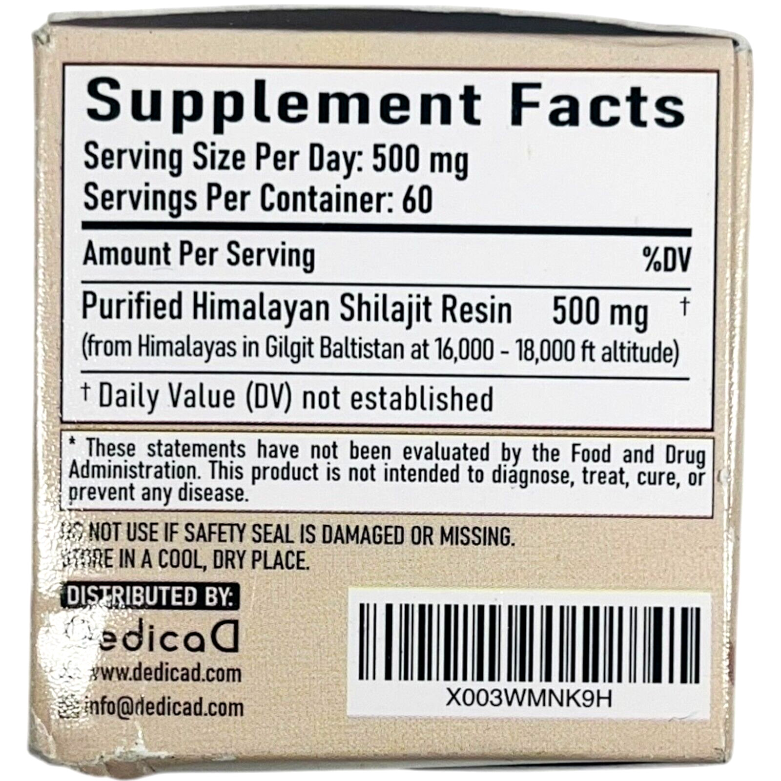 Dedicad Shilajit 30 G Resin from The Himalayas 1.06 Oz Jar – EX 09/26