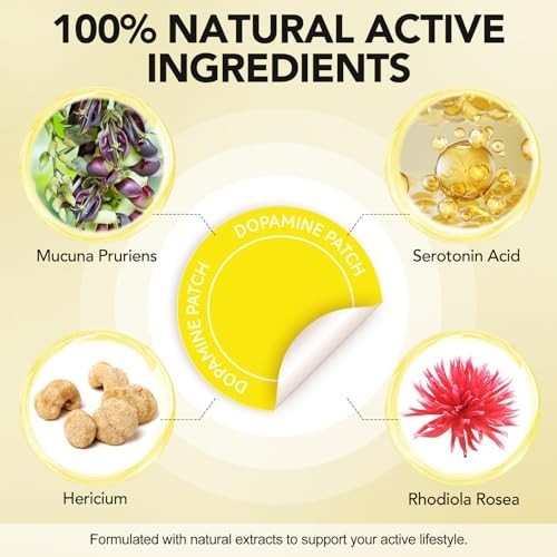Dopamine Patches Supplements for Men Women Mood Boost & Positivity Support