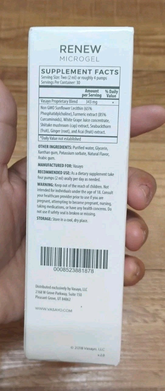 NEW! Microlife Renew Microgel by Vasayo Advanced Inflammatory Support 2fl oz