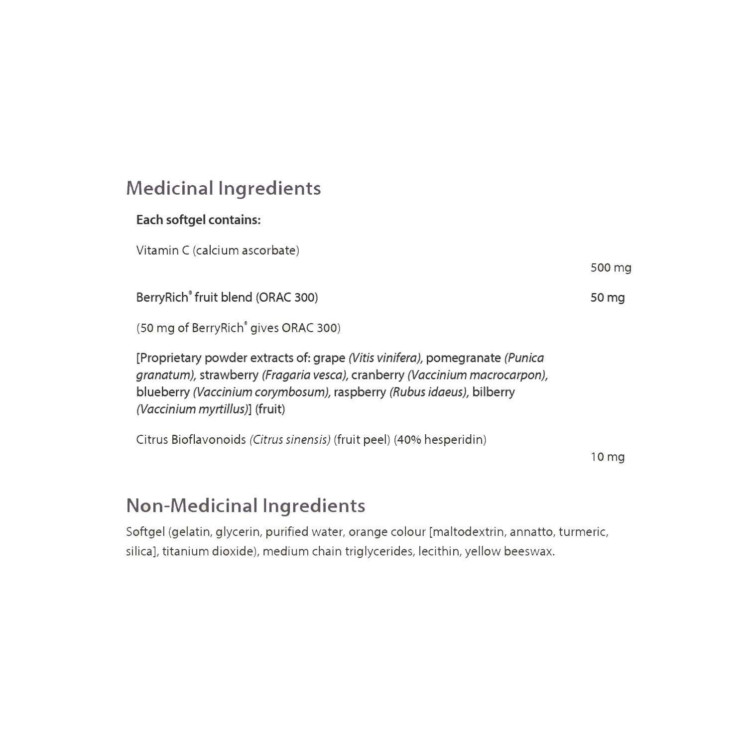 Natural Factors BioCgel with BerryRich 500 mg, 90 Softgels