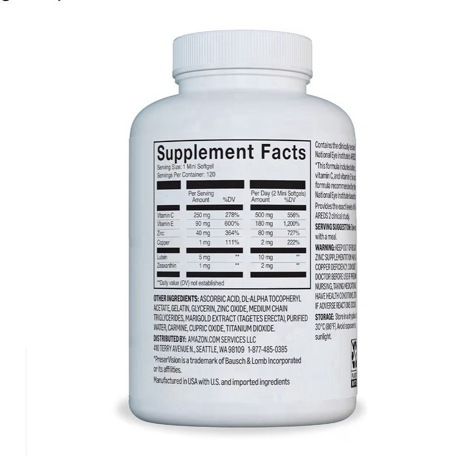 2 Amazon Basics Eye Vitamin and Mineral Supplement AREDS 2 Formula (120 Ct Each)