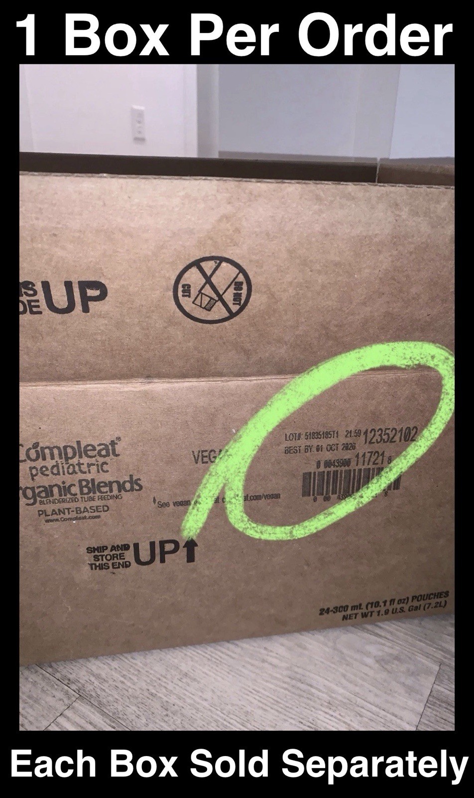 1 Box of 33 – Compleat Pediatric Organic Blend Plant Base Blended Tube Feeding
