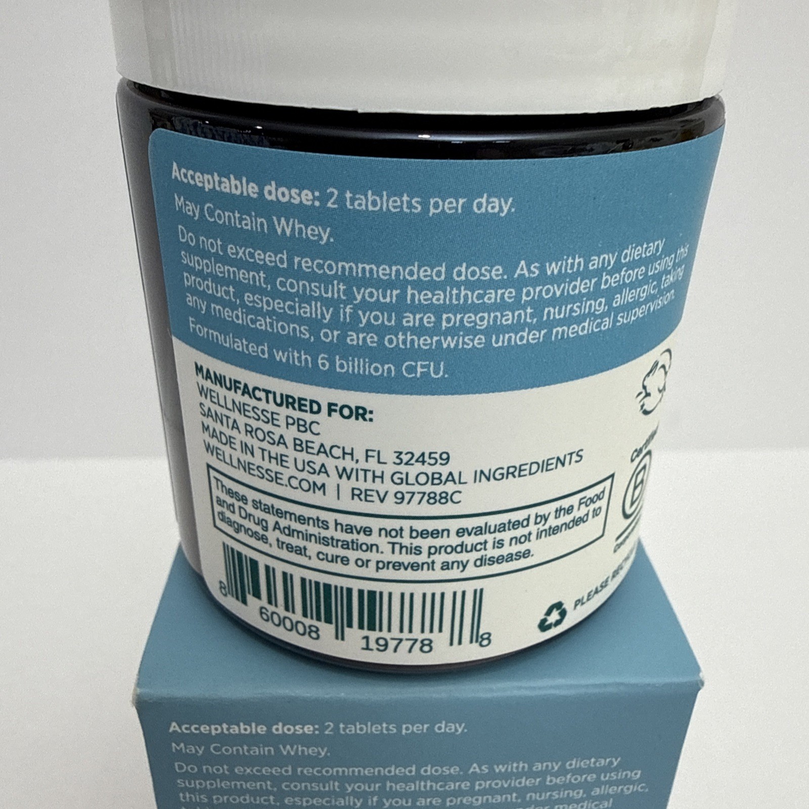 Wellnesse Oral Probiotic Mints With Hydoxyapatite Peppermint Flavored 60 Tablets