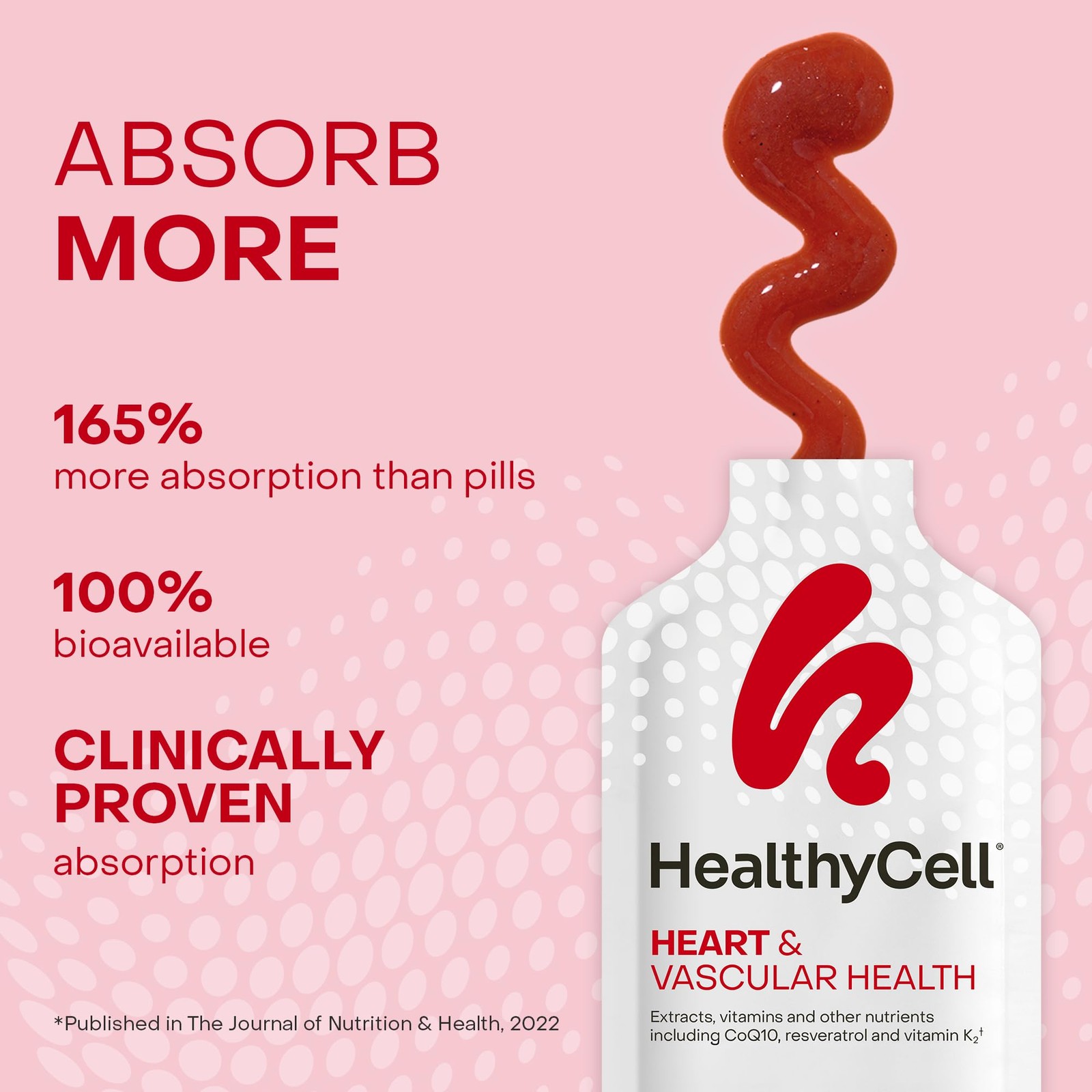 Healthycell Heart & Vascular Health Daily Liquid 0.84 Fl Oz (Pack of 30)