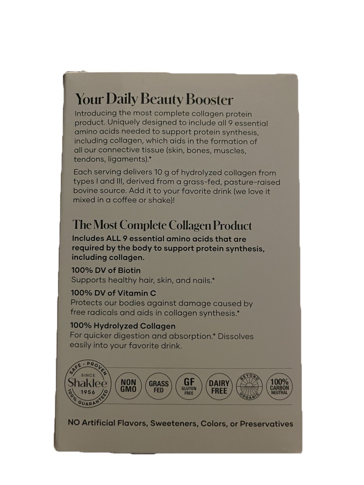 Shaklee Collagen-9 Unflavored Powder 20 Sticks 10g Exp Jan 2027