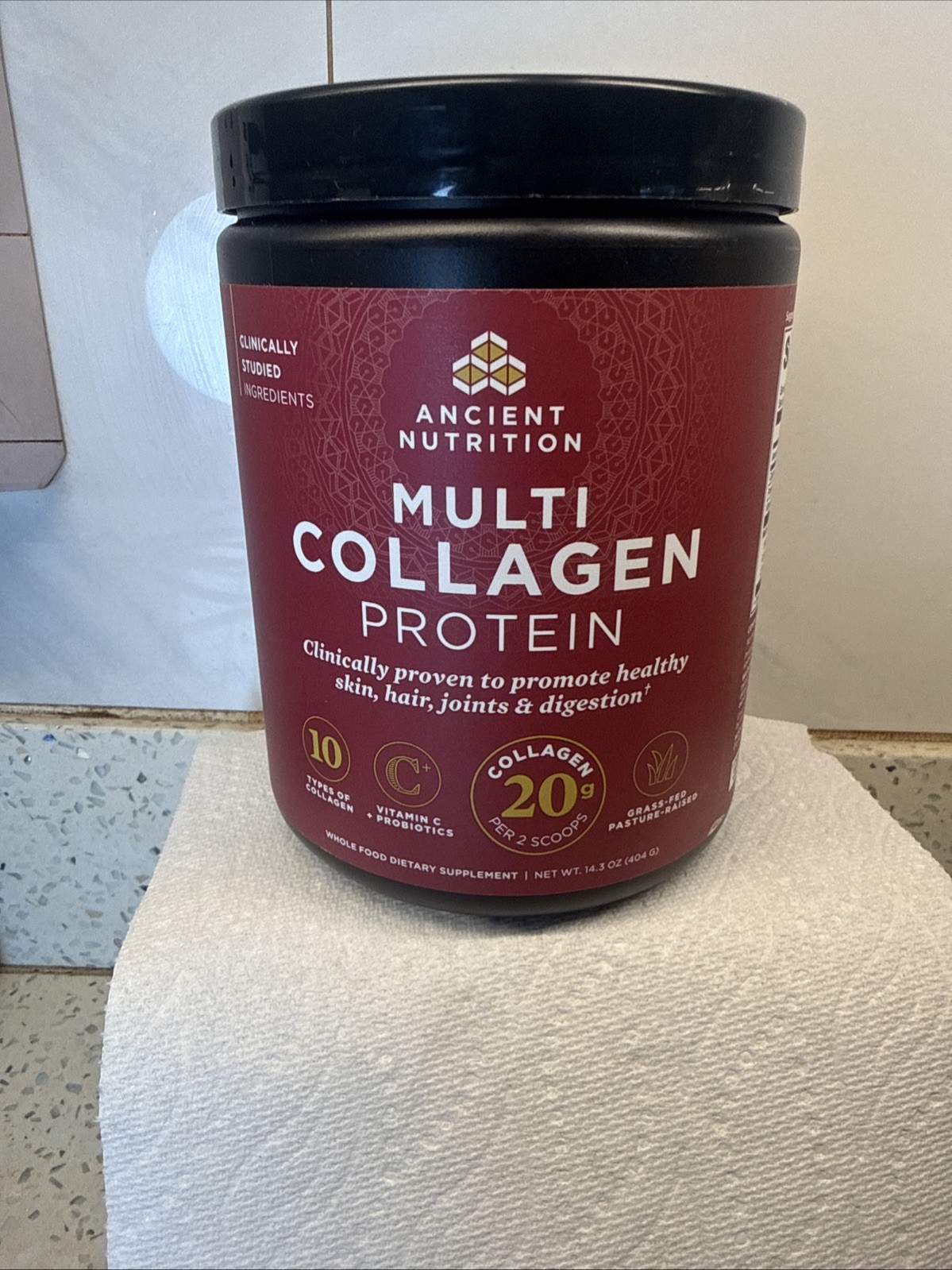ANCIENT NUTRITION Multi Collagen Protein ~ Hair, Skin, and Nail Support 14.3 oz