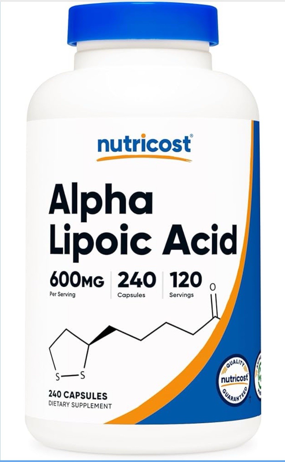 Nutricost Alpha Lipoic Acid 600mg 240 Capsules ALA Antioxidant Supplement.,