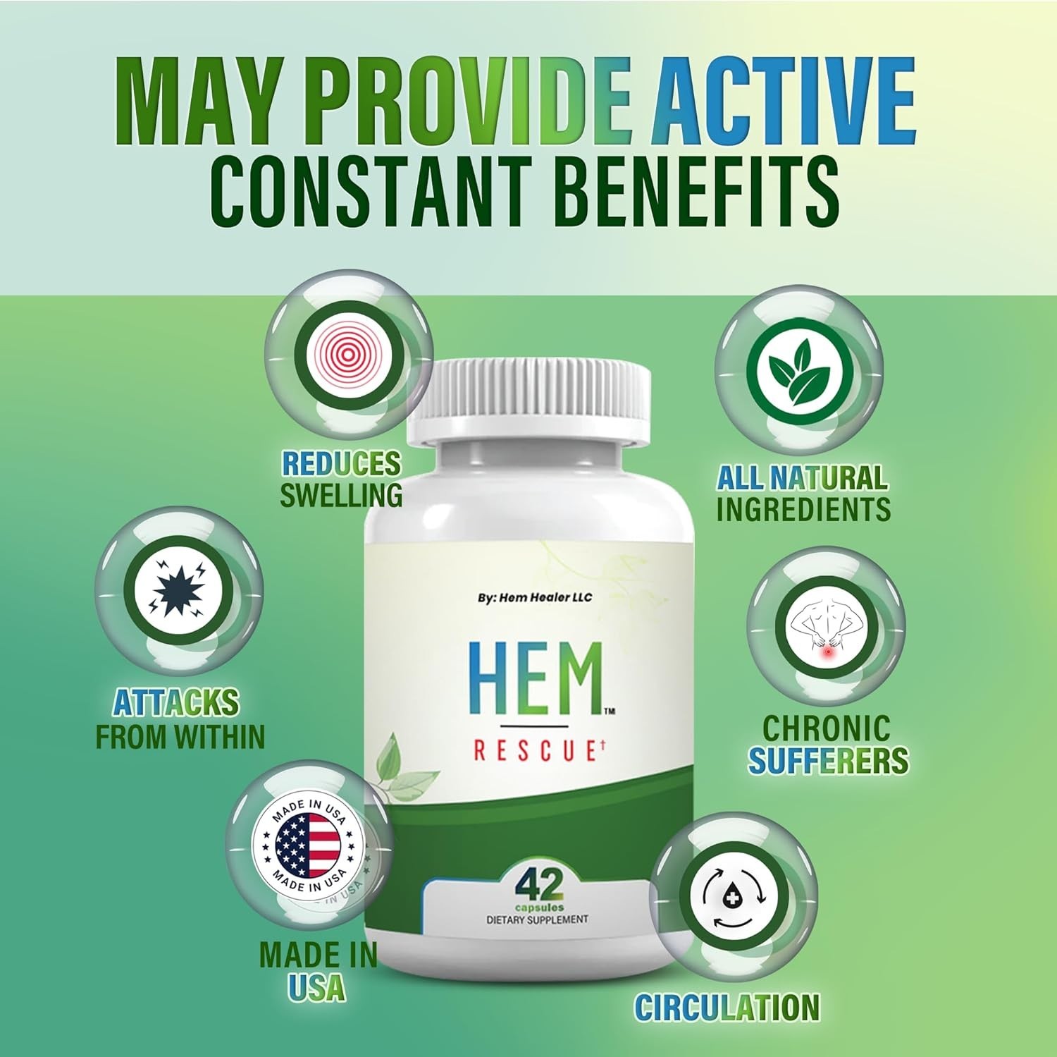 Hem Rescue® By Hem Healer Natural Hemorrhoid Support Supplement