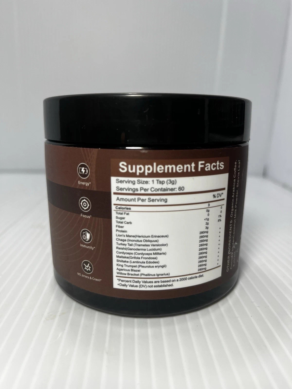 Mushroom Complex Supplement 180G 2800Mg 10 Mushrooms Blend Coffee (Exp 12/2026)