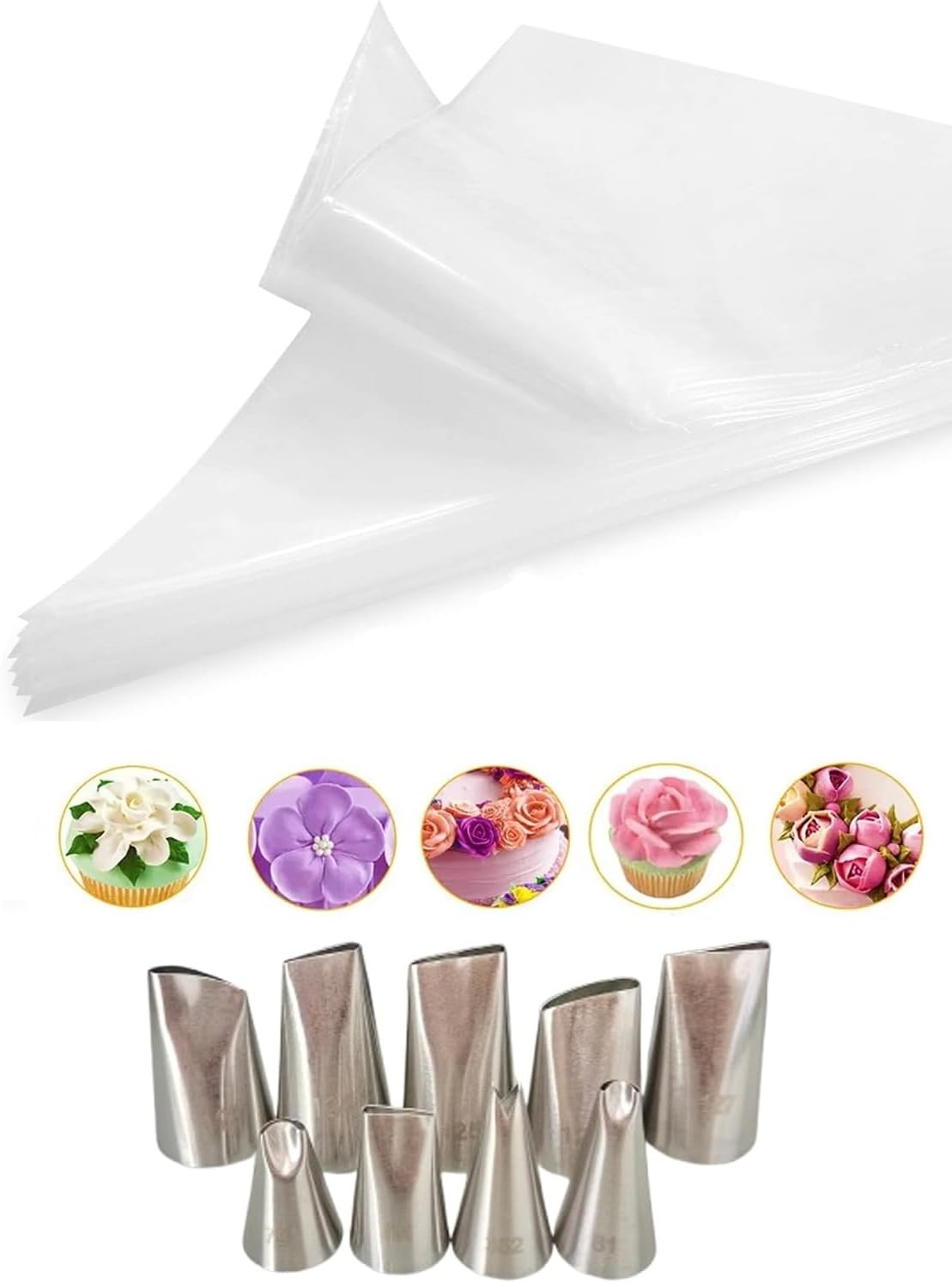 Flower & Leaf Piping Tips Set, 79, 81, 104, 123, 124, 125, 126, 127,352 Tip for