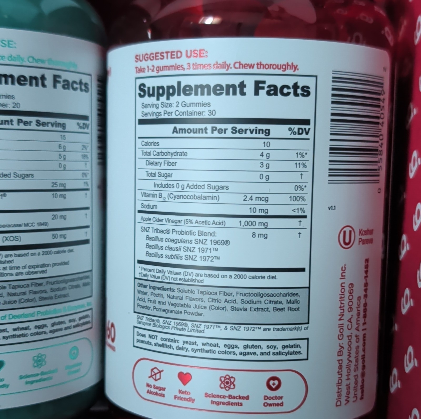 Goli Zero Sugar Trio – 180 count