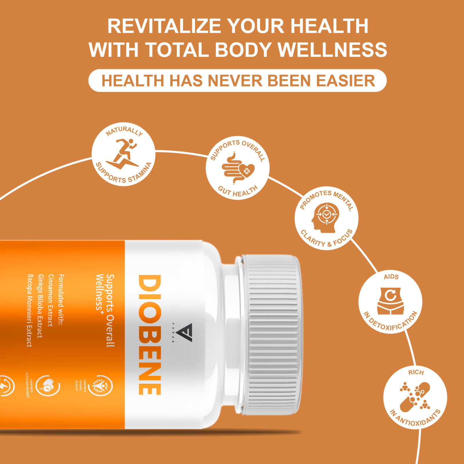 (3 Pack) Diobene Blood Wellness, Dio Bene Premium Health Support (180 Capsules)