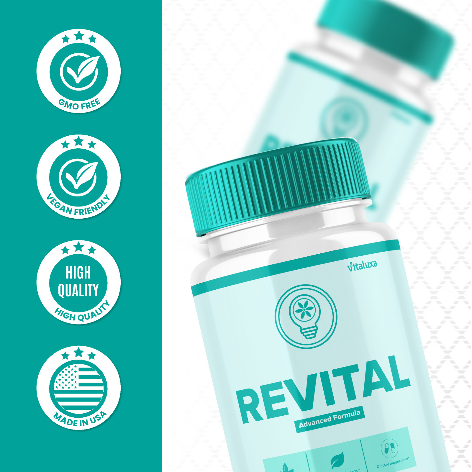 (3 Pack) Revital Capsules Formula for Health & Wellness Pills (180 Capsules)