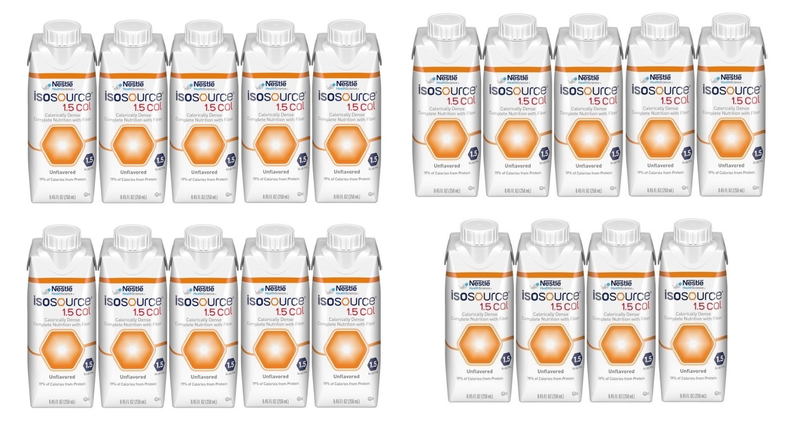 19 Nestle Isosource 1.5 Cal Tube Feeding Formula Unflavor 8.45oz Exp. 4/28/2026