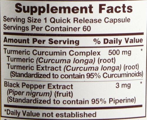 Sundance Vitamins Turmeric Curcumin Complex Dietary Supplement Capsules 60 Ct