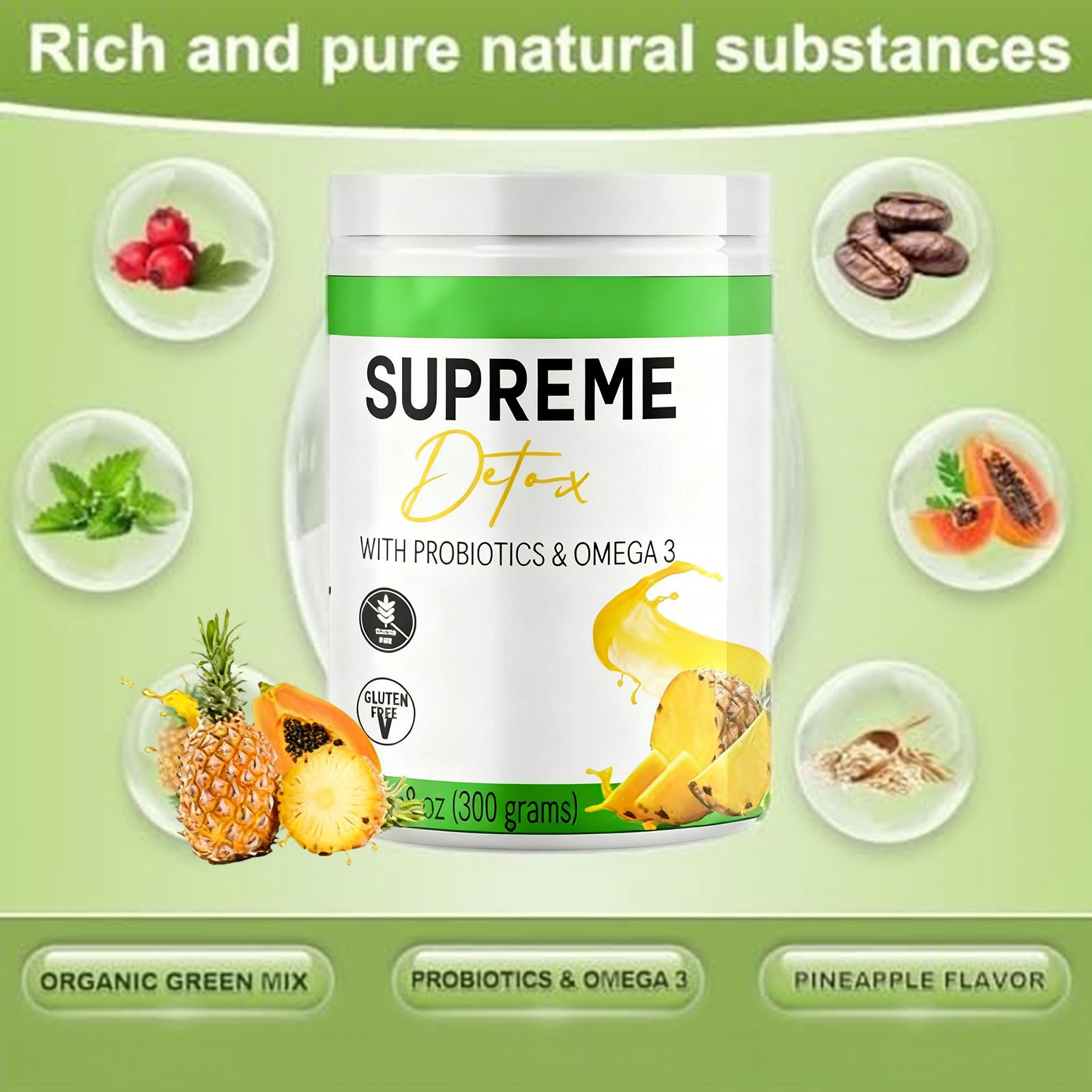 Detox Supplement Healthcare Natural Fiber Powder.