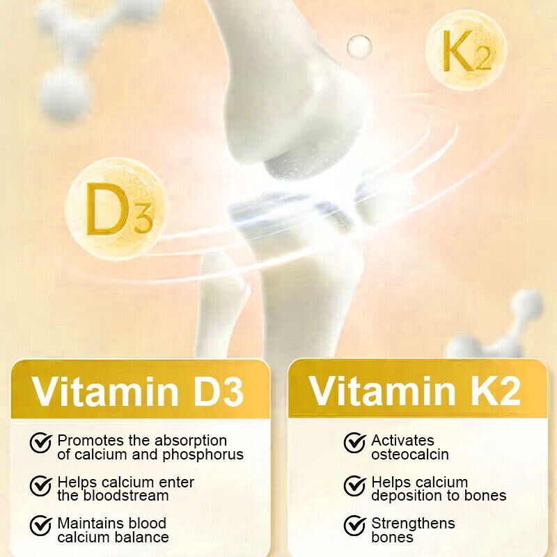Vitamin D3&K2, Vit D and K Supplement Joint&Heart Immune Health
