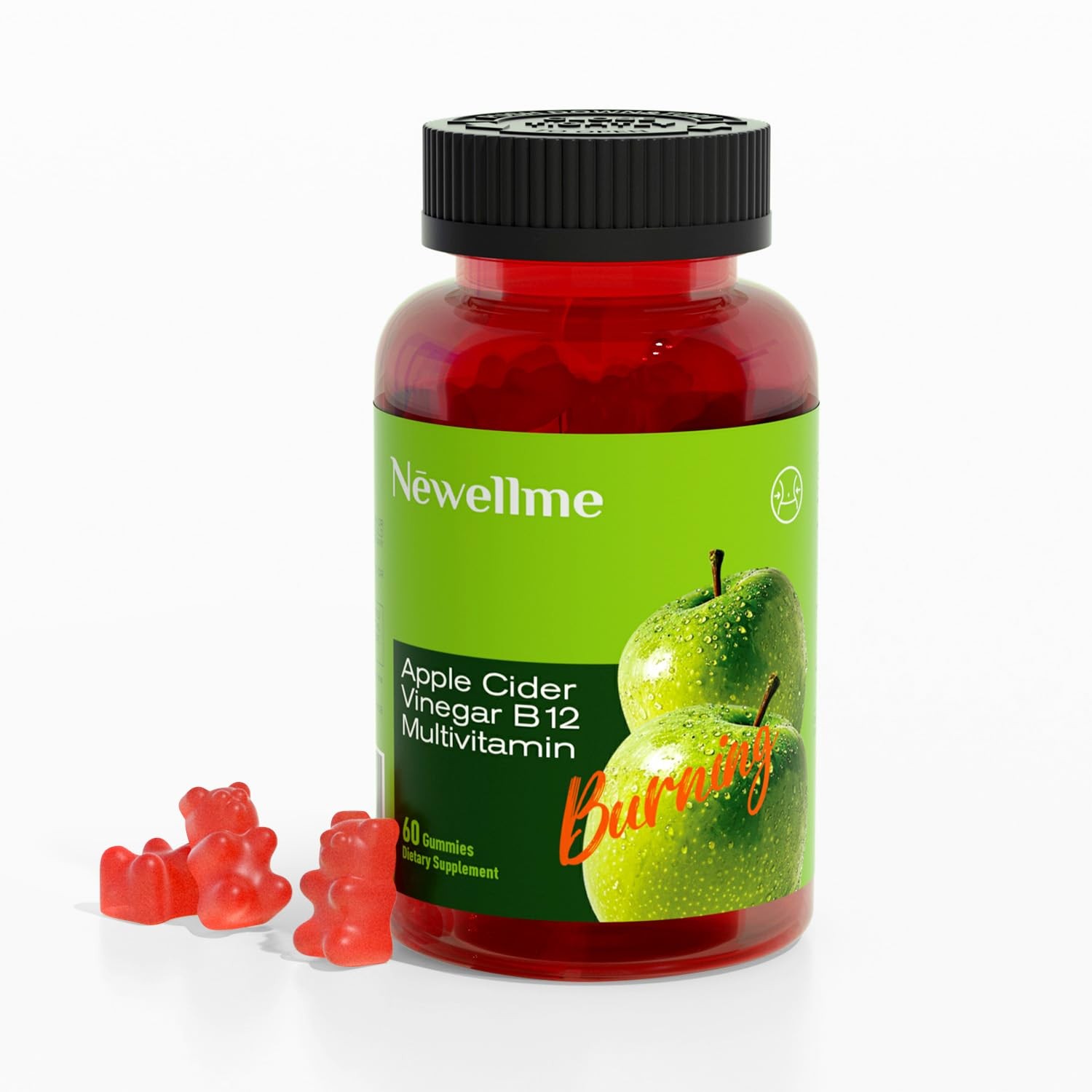 2 Pack Apple Cider Vinegar Gummies with Vitamin B12 120 Count 60 Day Supply