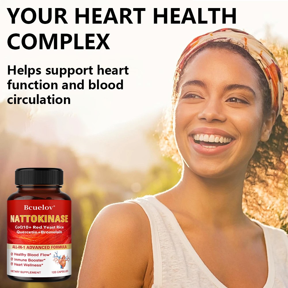 Nattokinase Supplements Blood Circulation Overall Heart Wellness 30-120 Capsules