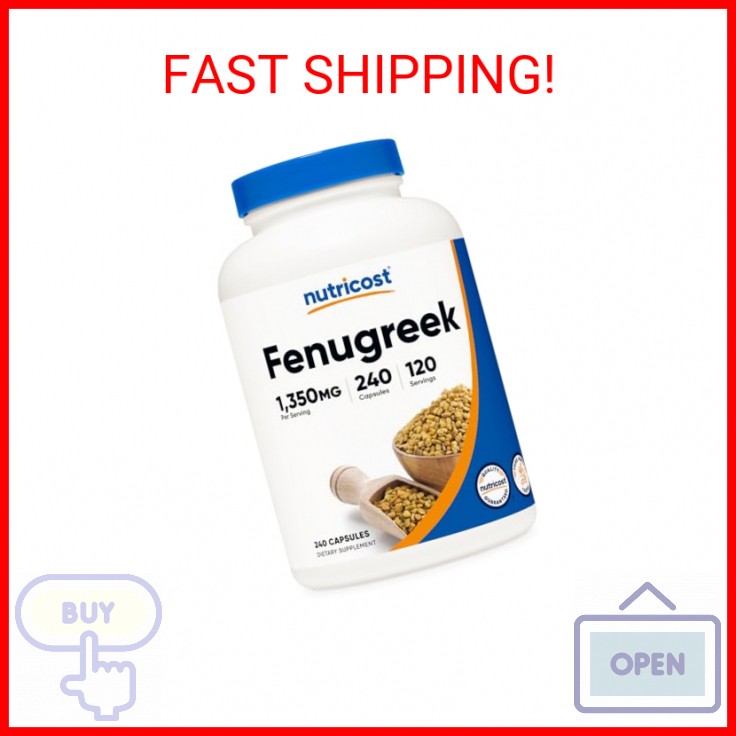 Nutricost Fenugreek Seed 1350mg, 240 Capsules – Gluten Free, Non-GMO, 675mg Per