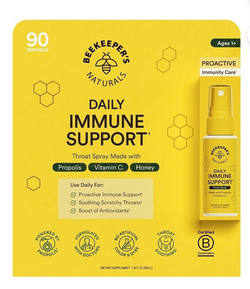 1.5 Oz Beekeepers Naturals Propolis Immune Spray with Vitamin C Honey EXP 06/28