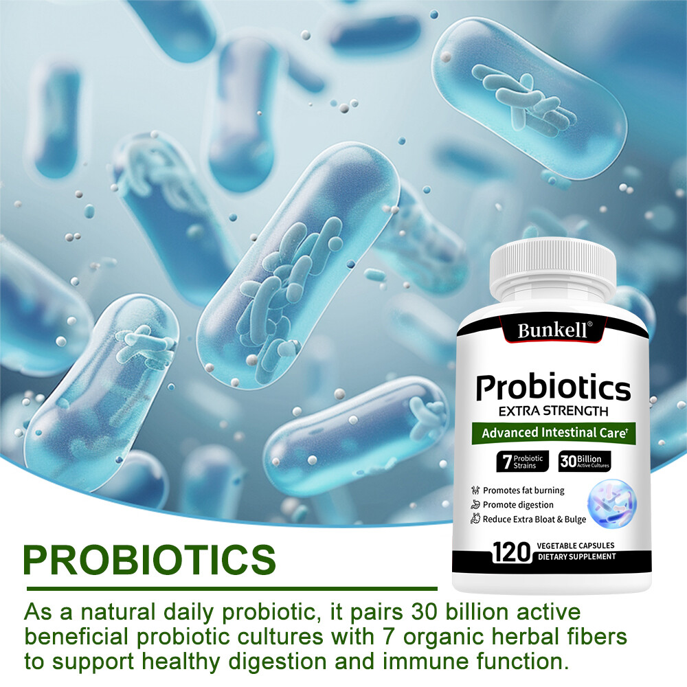 Probiotic Complex Capsules with Prebiotics,Gut Flora&Boost Immune Health 120Caps
