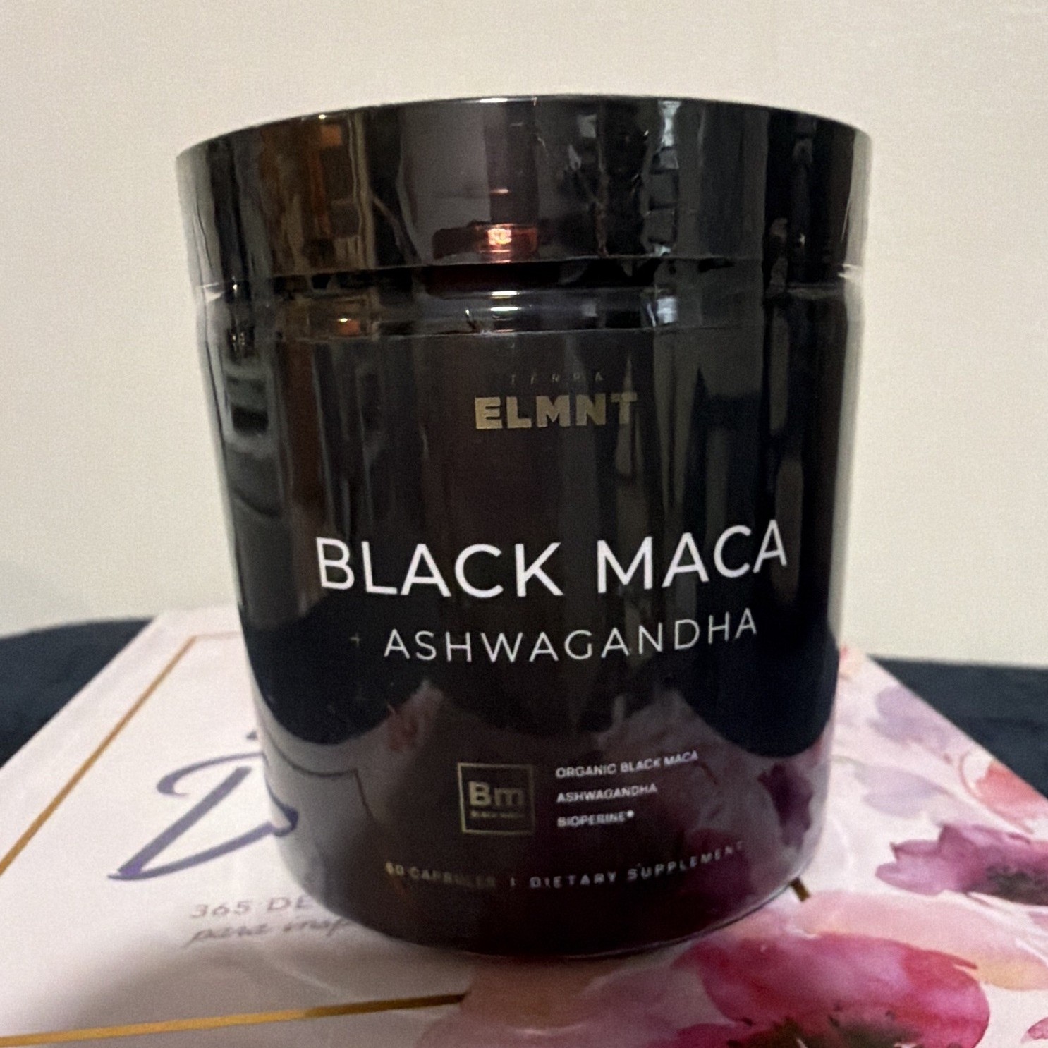 ELMNT Black Maca + Ashwagandha + BioPerine 1000mg 60 Caps Non-GMO Exp 03/2028