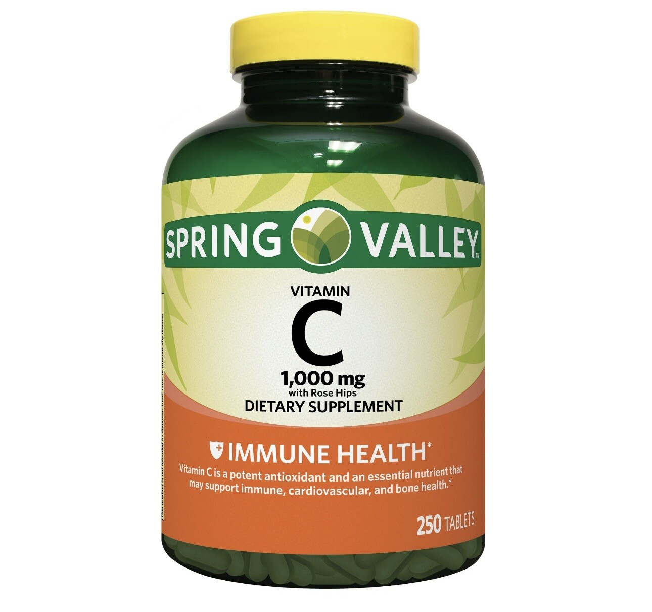 Spring Valley Vitamin C with Rose Hips Dietary Supplement, 1,000 mg, 250 count