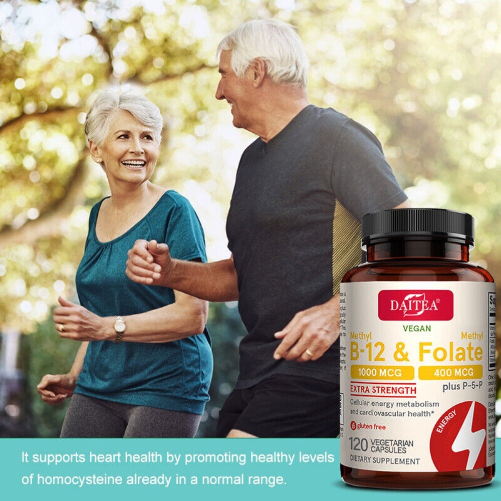 Premium Methyl Folate Supplement-Vitamin B12 & B6 Methyl Folate-120 Caps