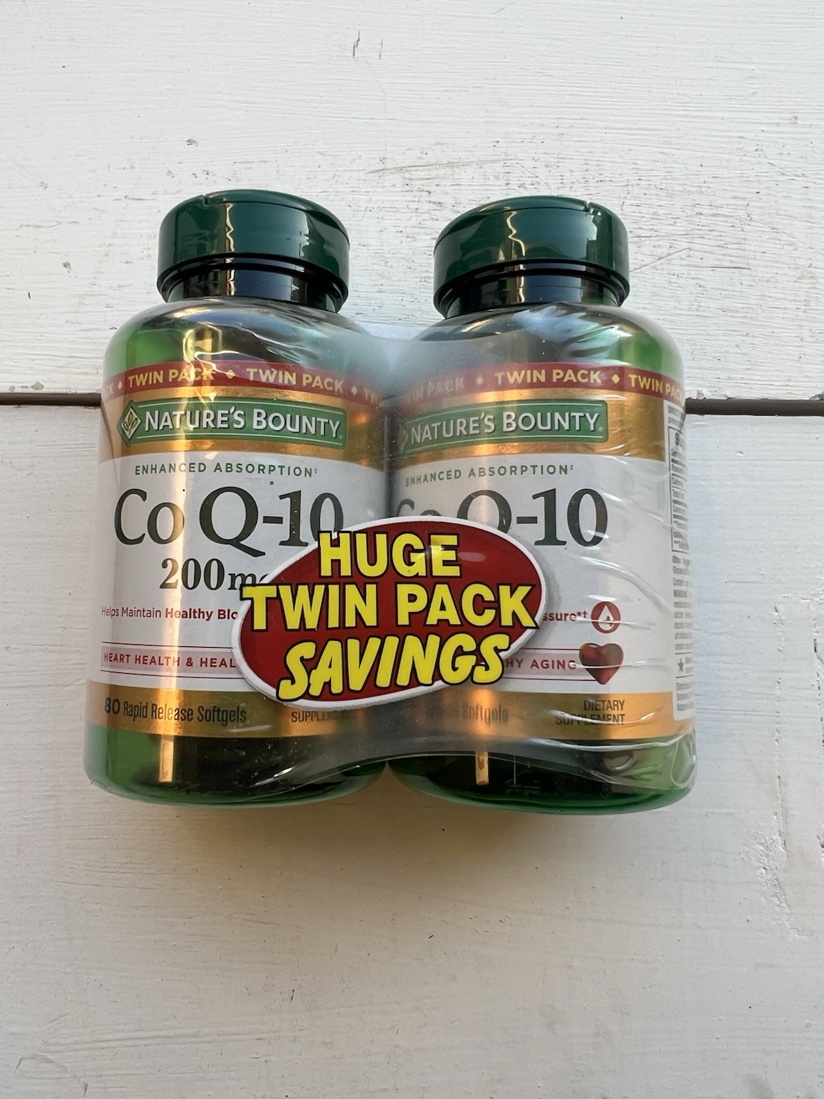 Nature’s Bounty CoQ10 100mg Plus L-Carnitine Twin Pack 60 Softgels Exp 5/2027