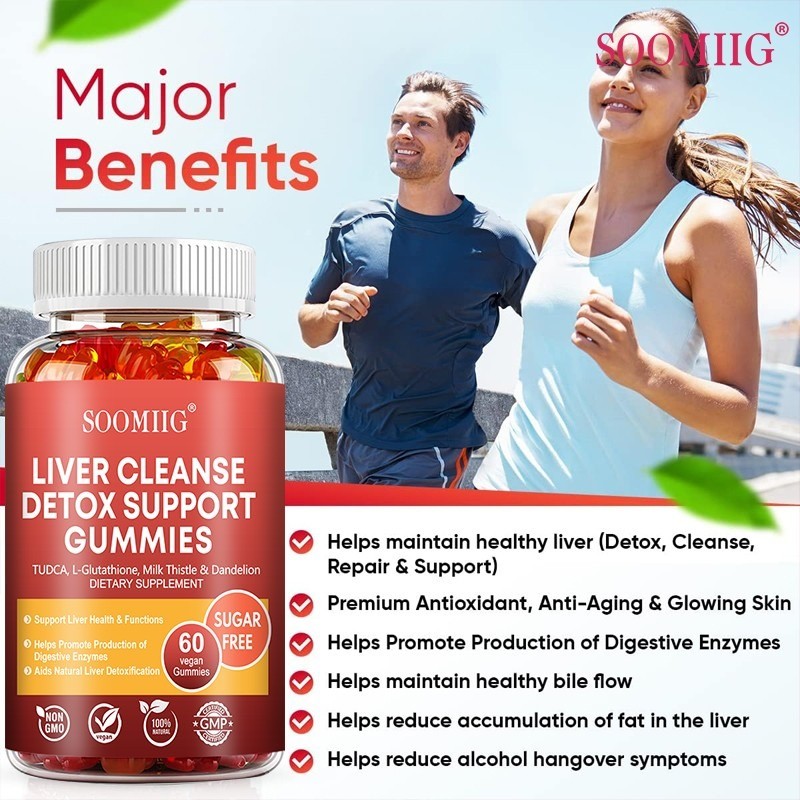 60 Gummy Milk Thistle Dandelion Supplement Improve Digestive Liver Detox Zinc