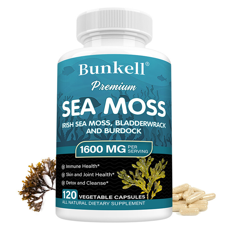 Sea Moss & Bladderwrack Mix Capsules 100% Clean & Natural Pure Vegan Caps