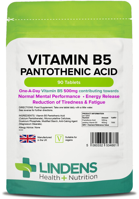 Vitamin B-5 500mg 1-A-Day 4-PACK 360 Tablets Pantothenic Acid B5 Brain Energy